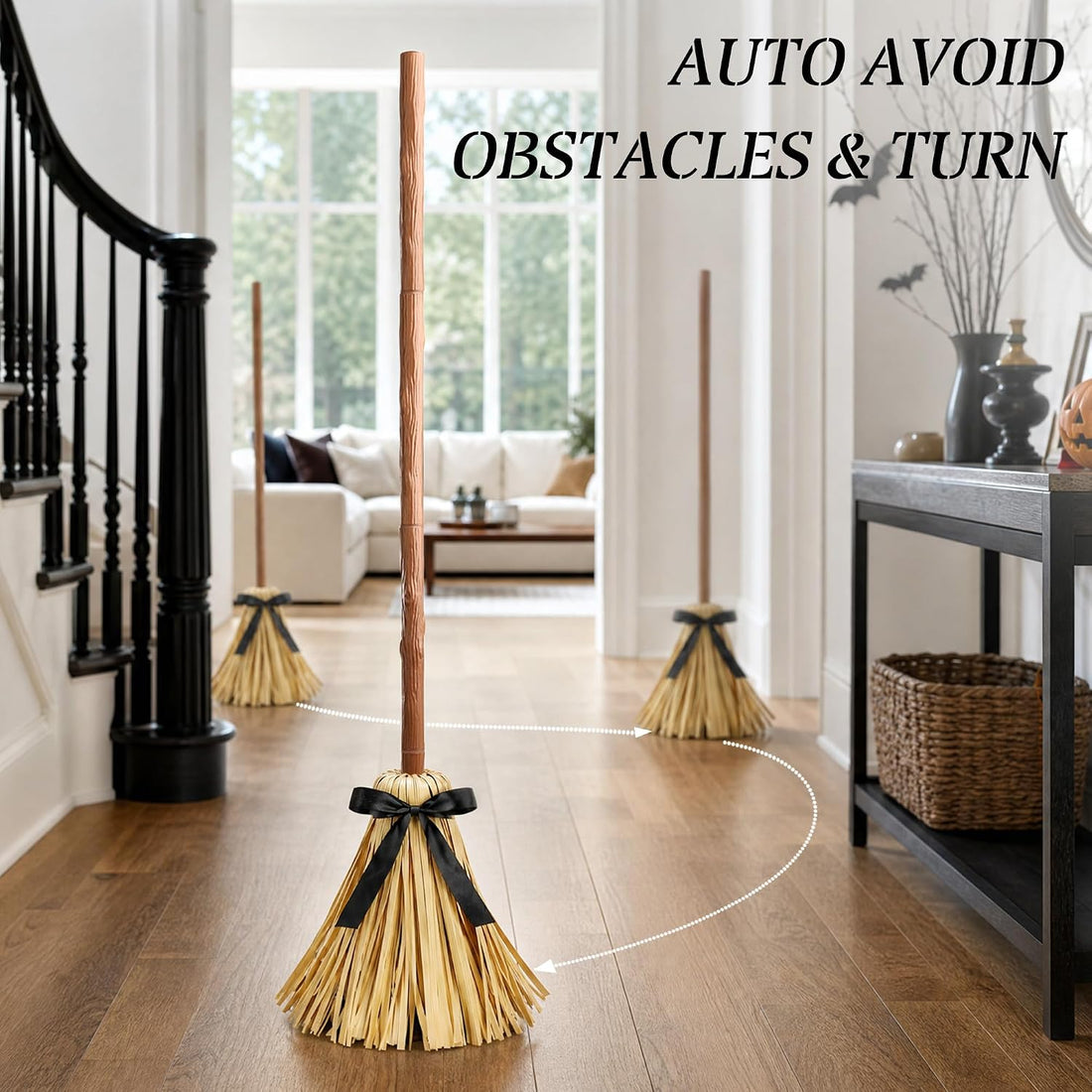 Floating witch broom auto-avoids obstacles and turns by itself