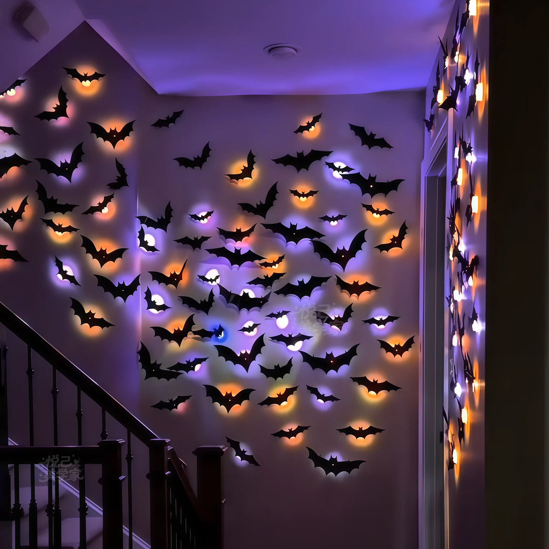 3D Bats Wall Decor – 36 Black Bat Wall Stickers