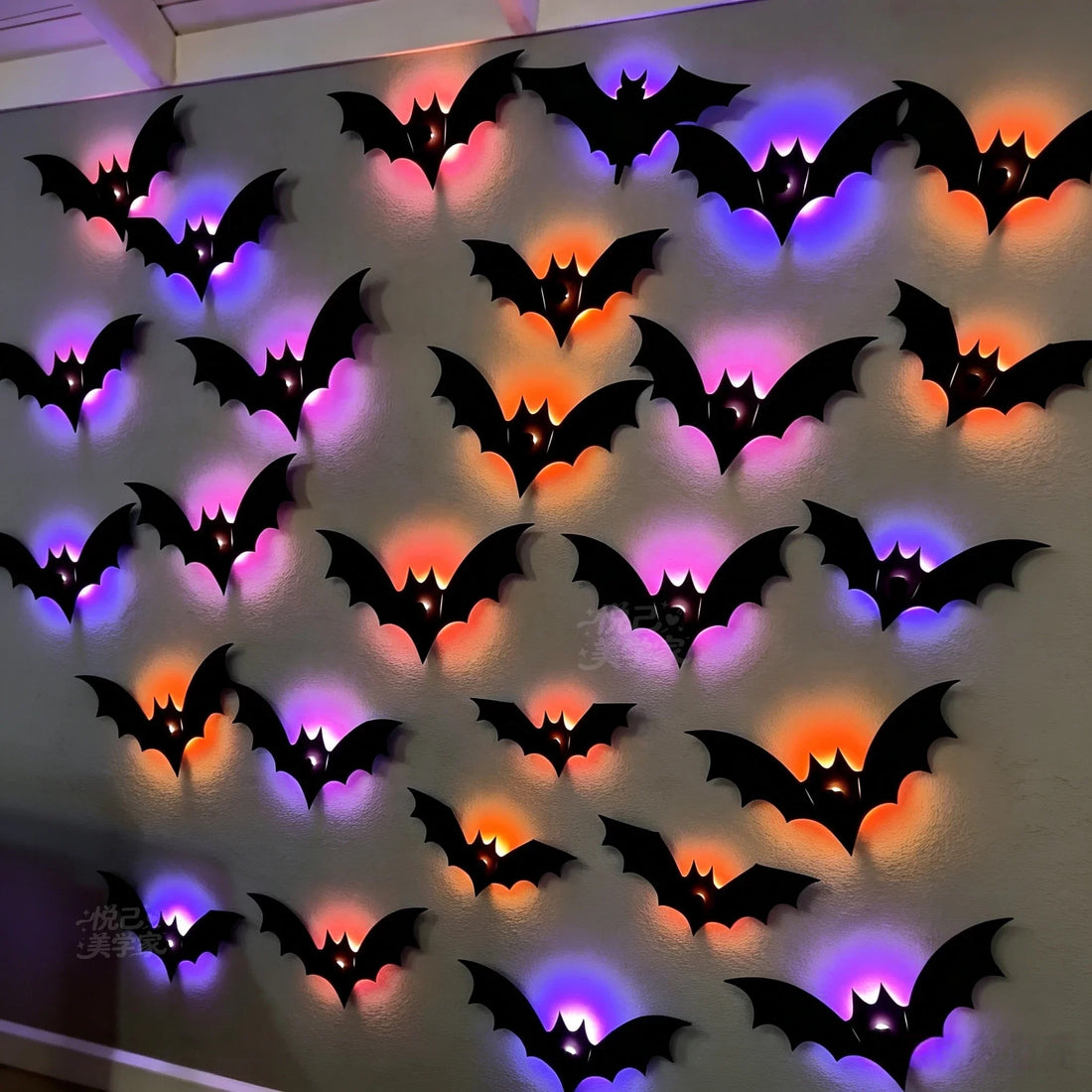 3D Bats Wall Decor – 36 Black Bat Wall Stickers